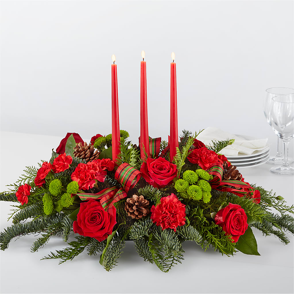 By the Candlelight Centerpiece – Stardust Flowers, Surrey BC