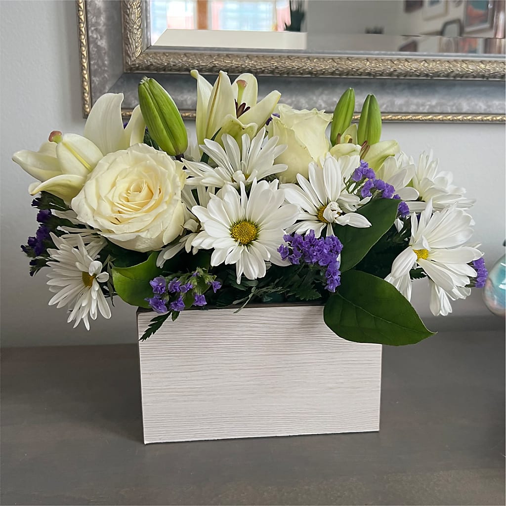 Beyond Blue Box Bouquet – Stardust Flowers, Surrey BC