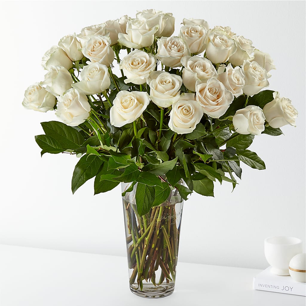Long Stem White Rose Bouquet – Stardust Flowers, Surrey BC