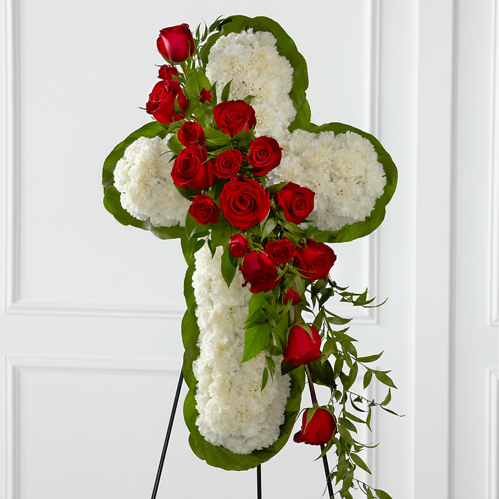 Floral Cross Easel – Stardust Flowers, Surrey BC