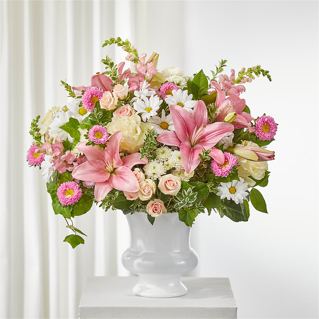 Empathetic Blooms Urn Arrangement – Stardust Flowers, Surrey BC