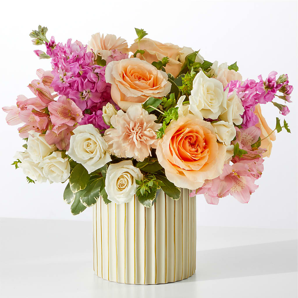 Paradise Bouquet with Ivory Vase – Stardust Flowers, Surrey BC