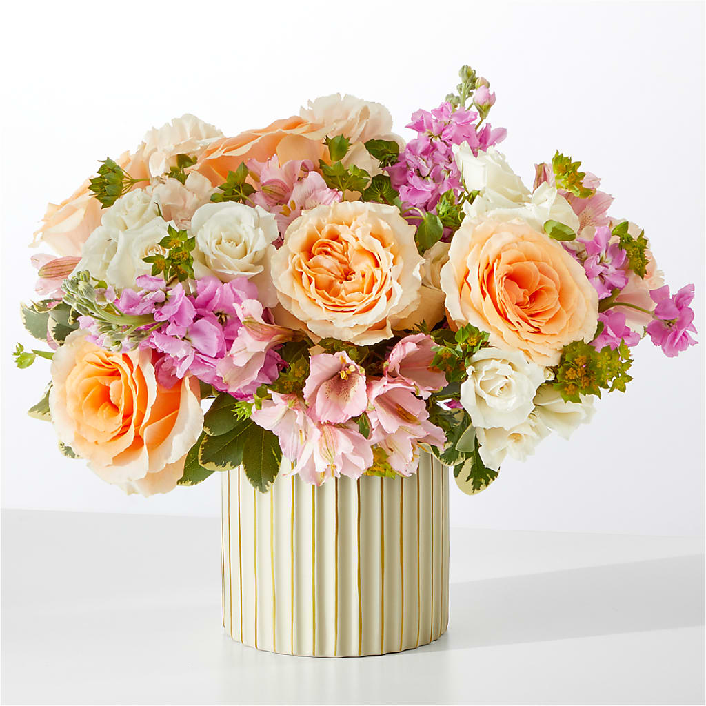 Paradise Bouquet with Ivory Vase – Stardust Flowers, Surrey BC