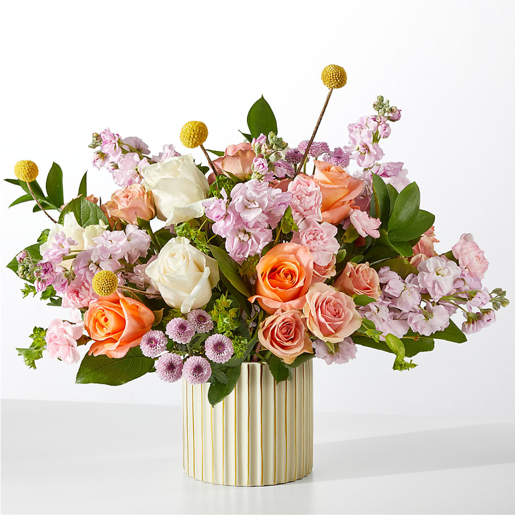 French Market Bouquet with Ivory Vase – Stardust Flowers, Surrey BC