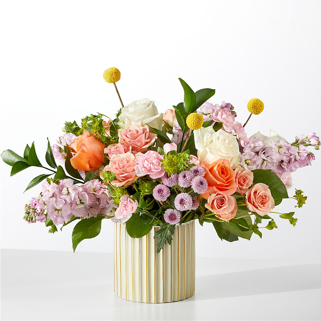 French Market Bouquet with Ivory Vase – Stardust Flowers, Surrey BC
