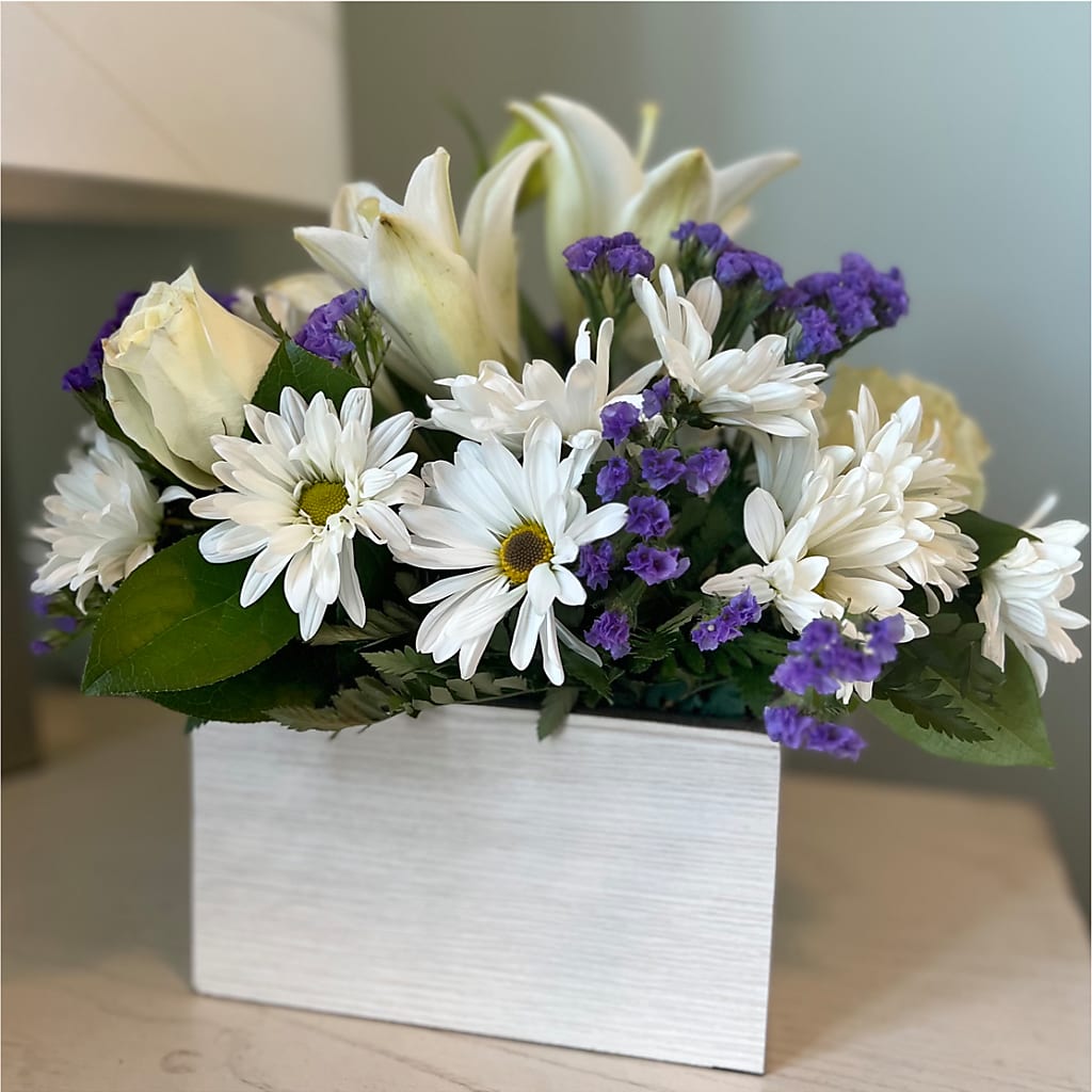 Beyond Blue Box Bouquet –  Stardust Flowers, Surrey BC