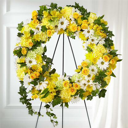 Golden Remembrance Wreath –  Stardust Flowers, Surrey BC