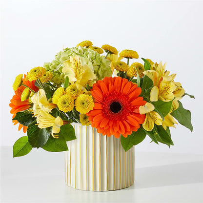 Autumn Sunshine Bouquet with Ivory Vase –  Stardust Flowers, Surrey BC