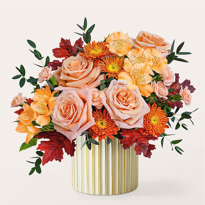Spiced Latte Bouquet with Ivory Vase –  Stardust Flowers, Surrey BC