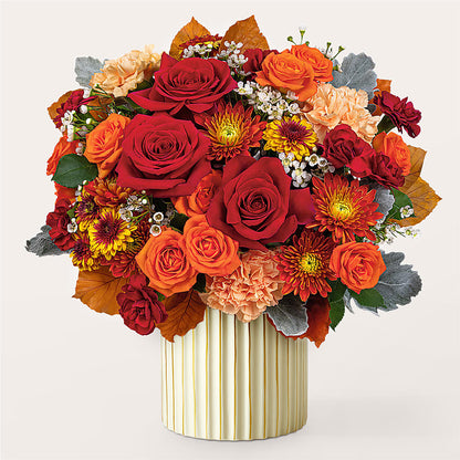 Merlot Bouquet with Ivory Vase –  Stardust Flowers, Surrey BC