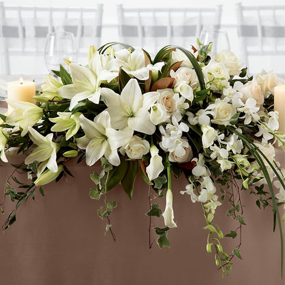 White Linen Arrangement –  Stardust Flowers, Surrey BC