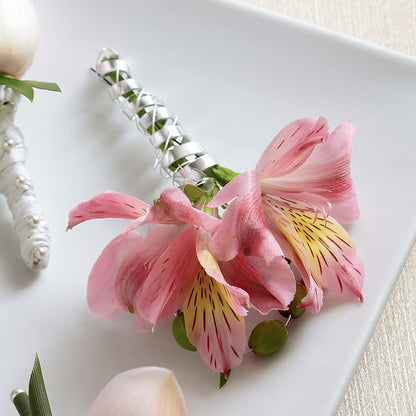 Pink Peruvian Lily Boutonniere –  Stardust Flowers, Surrey BC