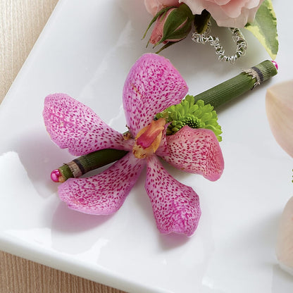 Pink Mokara Boutonniere –  Stardust Flowers, Surrey BC