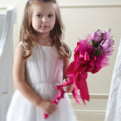 Sparkle Pink Flower Girl Bouquet –  Stardust Flowers, Surrey BC