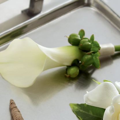 White Calla Boutonniere –  Stardust Flowers, Surrey BC