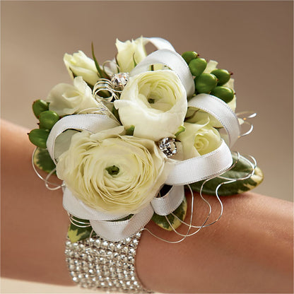 White Wedding Corsage –  Stardust Flowers, Surrey BC